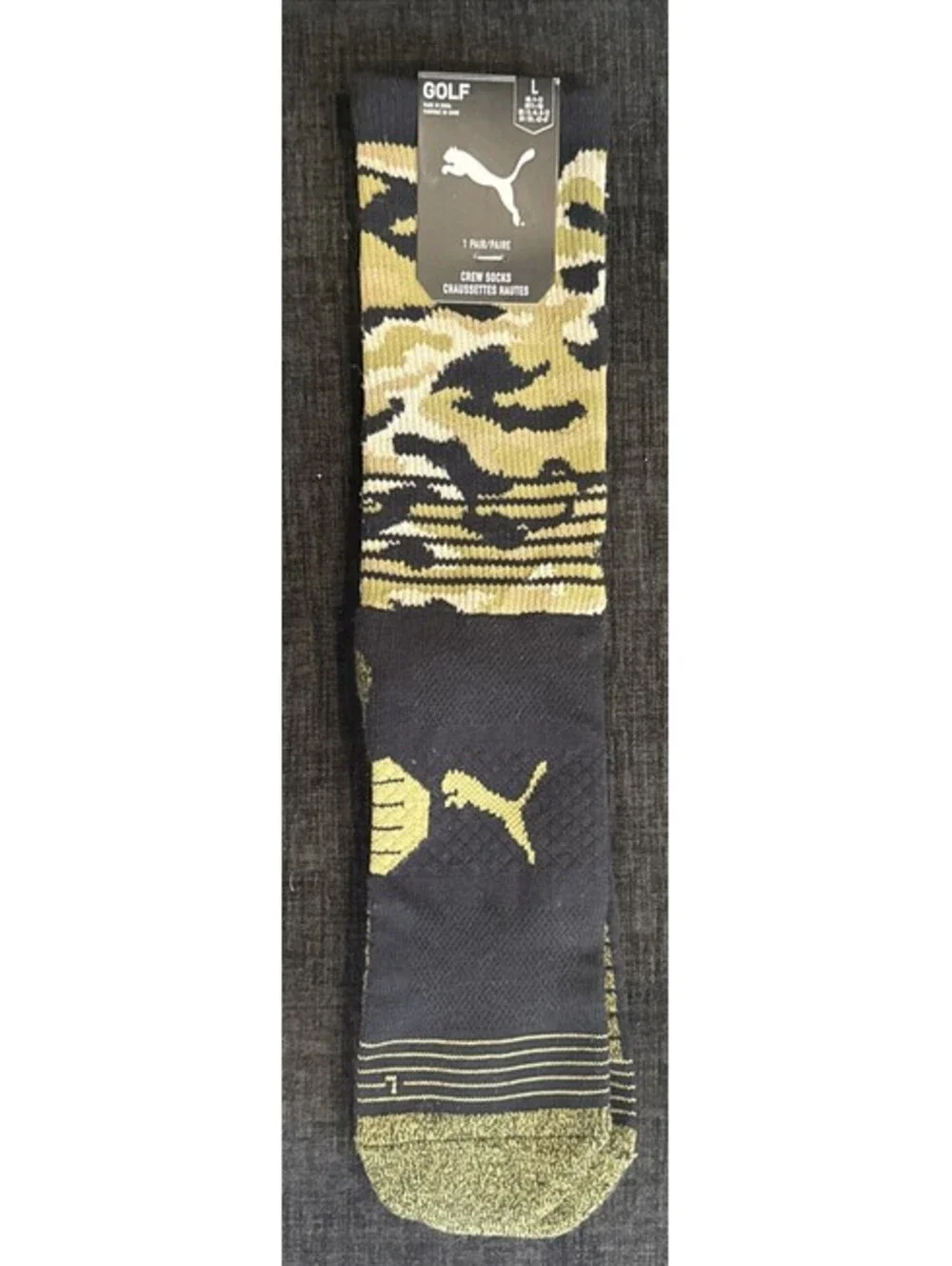 NEW - PUMA Golf Crew Socks 1 Pair Men's Large US 9-13 Camo